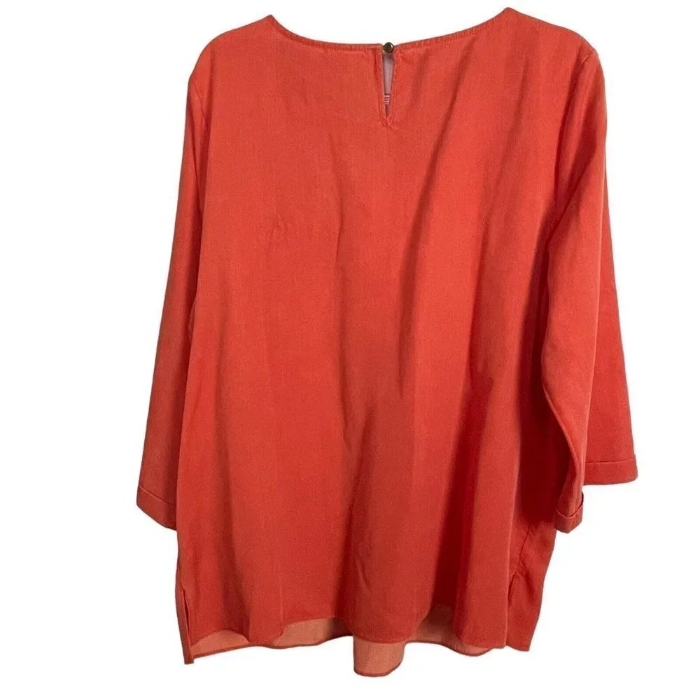 NWT Soft Surroundings Cusabo Emberglow Top Orange XL Lagenlook‎ Coastal Grandma